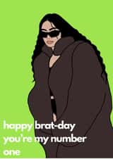 Funny Birthday Card - Charlie XCX - Brat created by Sacha White