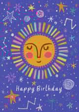 Arty Birthday Card - Celestial - Sunshine created by Sarah Harding
