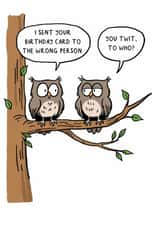 Funny Birthday Card - Owl Joke - Humour - Pun created by Paperlink and Meraki Greeting Cards