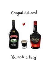Fun New Baby Card - You Made A Baby! - Baileys & Tia Maria created by DoodleWads