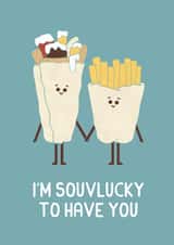 Cute Souvlaki Romance Friendship Card created by Teo Zirinis