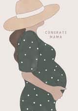Cute Baby Shower Card - Congrats Mama - New Baby created by Jessie Miles