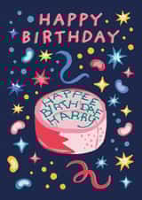 Funny Birthday Card - Harry Potter - Hagrid Birthday Cake 'Happee Birthday Harry" created by Cardology