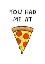 Cute and playful romantic card - ideal for pizza lovers and couples created by That Little Map Shop