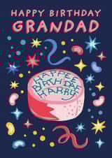 Funny Birthday Card - Harry Potter - For Grandad - Hagrid Birthday Cake 'Happee Birthday Harry' created by Cardology