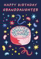 Funny Birthday Card - Harry Potter - For Granddaughter - Hagrid Birthday Cake 'Happee Birthday Harry' created by Cardology