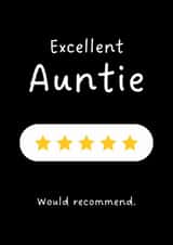 Fun Birthday Card - Five Stars - For An Excellent Auntie created by Sundiva Designs