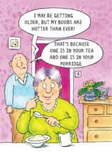 Funny Birthday Card - For Her - Boobs Are Hotter Than Ever created by Paperlink and Meraki Greeting Cards
