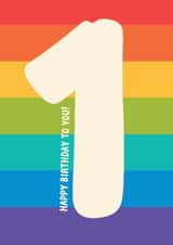 Colourful, rainbow, 1st Birthday card created by Pin & Paper