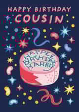 Funny Birthday Card - Harry Potter - For Cousin - Hagrid Birthday Cake 'Happee Birthday Harry' created by Cardology