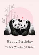 Classic Birthday Card - For Wife - Pandas created by Beth Higgins Art