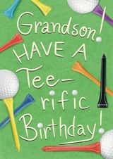 Classic Birthday Card - For Grandson - Golf Pun created by Big Heart Designs