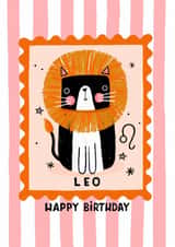 Cute Birthday Card - Cat Dressed As A Lion - Leo created by Nicola Watson