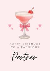 Classic Birthday Card - For Partner - Pink Cocktail created by Hello Fridays Studio