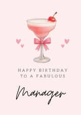 Classic Birthday Card - For Manager - Pink Cocktail created by Hello Fridays Studio
