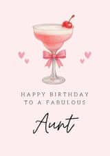 Classic Birthday Card - For Aunt - Pink Cocktail created by Hello Fridays Studio