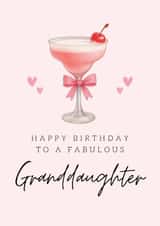 Classic Birthday Card - For Granddaughter - Pink Cocktail created by Hello Fridays Studio