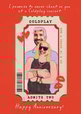 Personalised Anniversary Photo Card created by Paperlink and Meraki Greeting Cards - Funny Anniversary Card - Coldplay Concert Couple - Happy Anniversary - Band