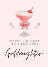 Classic Birthday Card - For Goddaughter - Pink Cocktail created by Hello Fridays Studio