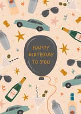 Classic Birthday Card - James Bond Themed - For Him created by The Pattern Press