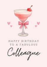 Classic Birthday Card -For Work Colleague - Pink Cocktail created by Hello Fridays Studio