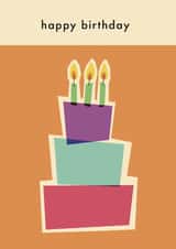 Arty Birthday Card - Cake - Modern Design created by Potful of Pixels