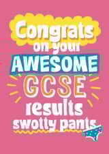 Fun Exams Card - Congrats On Your Awesome GCSE Results - Swotty Pants - Knickers created by Giddy Kipper