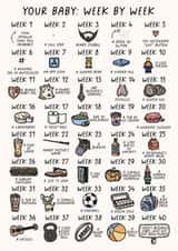 Funny Pregnancy Card - Newly Pregnant - Your Baby: Week by Week created by Sarah Harding