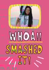 Personalised Congratulations Photo Card created by Giddy Kipper - Fun Congratulations Card - Whoa! - Smashed It! - For Her