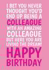 Funny Birthday Card - For A Female Work Colleague - Living The Dream created by @Cupsie's Creations