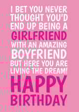 Funny Birthday Card - For Girlfriend - Living The Dream created by @Cupsie's Creations