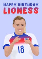 Fun Birthday Card - England Football - Lioness - Chloe Kelly created by Pink Peach Cards