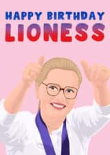 Fun Birthday Card - England Football - Lioness - Sarina Wiegman created by Pink Peach Cards