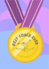 Thank you card for gymnastics coach - best coach card - gymnast card for coach created by Fantastic Gymnastics Prints