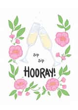 Wedding Celebration Card - Sip Sip Hooray Champagne created by Chez Louie Designs