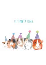 Cute Birthday Card - Guinea Pigs - It's Party Time created by Pippa & Paper