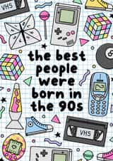 Fun Birthday Card - 90's Nostalgia - Retro Games created by Jessie