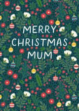 Pretty Christmas Card - For Mum - Berries & Baubles created by Pear Tree Press