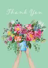Pretty Thank You Card - Bouquet - Flowers created by Lara Waghorn