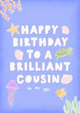 Cute Birthday Card - For Cousin - Under The Sea - Fish created by Macie Dot Doodles