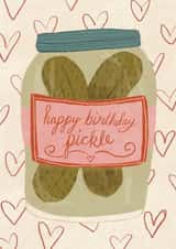 Classic Birthday Card - Happy Birthday Pickle - Hearts created by Isobel Rose Illustration