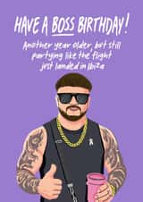 Funny Birthday Card - Viral - The Ibiza Final Boss created by Atwood & Atwood