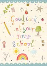 Cute Good Luck Card - New School - Rainbow created by Love Lucy Illustration