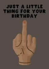 Cheeky Birthday Card - Thing - Wednesday Addams - Middle Finger created by Pink Peach Cards