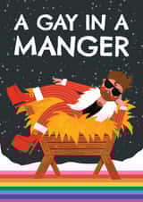 Funny Christmas Card - Gay In A Manger - Gay created by AbiGoLucky