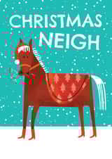 Cute Christmas Card - Christmas Neigh - Horse created by AbiGoLucky