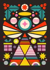 Arty Christmas Card - Angel - Geometric Design created by AbiGoLucky