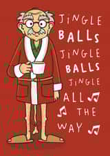 Funny Christmas Card - Jingle Balls - Hanging Balls created by AbiGoLucky