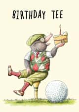 Cute Birthday Card - Mole - Golf - Birthday Tee created by Bewilderbeest