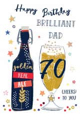 Classic Birthday Card - 70th - Brilliant Dad - Ale created by Katie Phythian Design